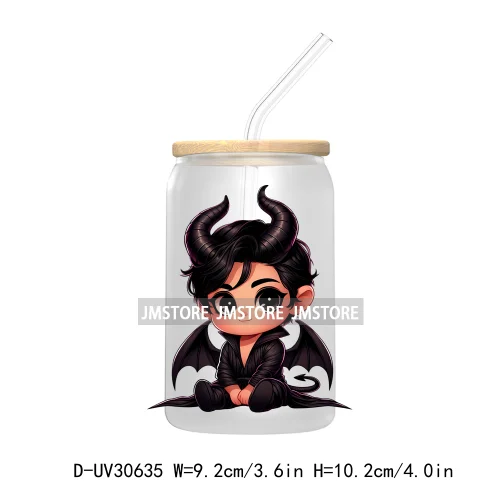 Spooky Cartoon Halloween Characters UV DTF Transfer Stickers Decals For Libbey Cold Cups Mugs Tumbler Waterproof Baby Princess