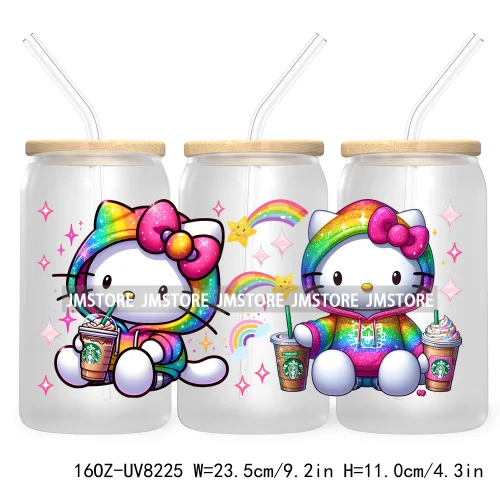 Best Friends Princess Coquette Bow UV DTF Sticker For 16OZ Libbey Glass Cup Can Wrap Transfer Stickers Custom Label Logo Cartoon