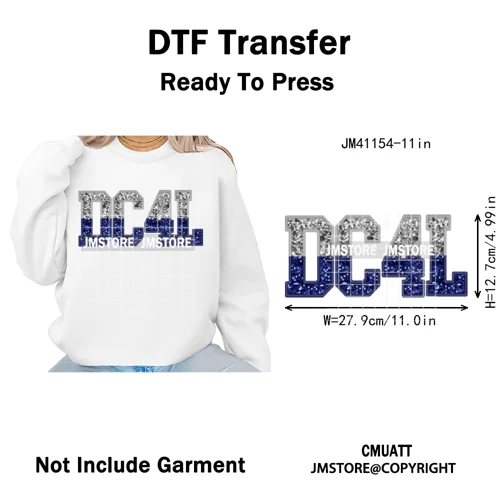 Faux Glitter Leopard Game Day American Football Sport Coquette Iron on Washable DTF Transfer Stickers Ready to Press for Clothes