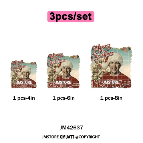 Retro Coquette Bows Holiday Christmas Movie Cartoon Kids Lover Iron on DTF Washable Transfer Stickers Ready to Press for Garment