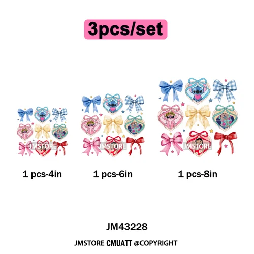 Trendy Girls Mirror Coquette Cartoon Friends Character Trip Holiday Iron on DTF Transfer Stickers Ready to Press for Sweatshirts