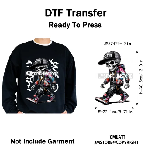 12in Colorful Rap Music Rock Vibes Mud Master Truck Space Trip Graffiti Iron on DTF Transfer Stickers Ready to Press for T-shirt