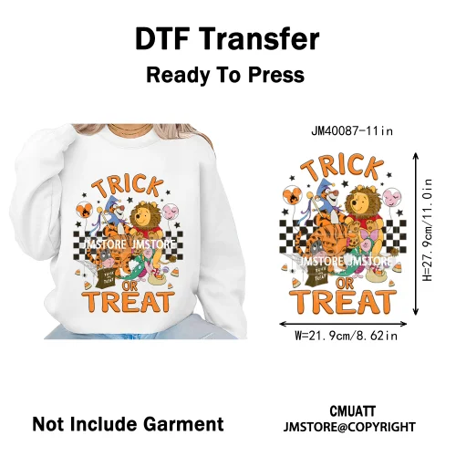 Happy Halloween Season Pumpkin Skull Cartoon Character Girly Evil Queen Iron on DTF Transfer Stickers Ready to Press for Textile
