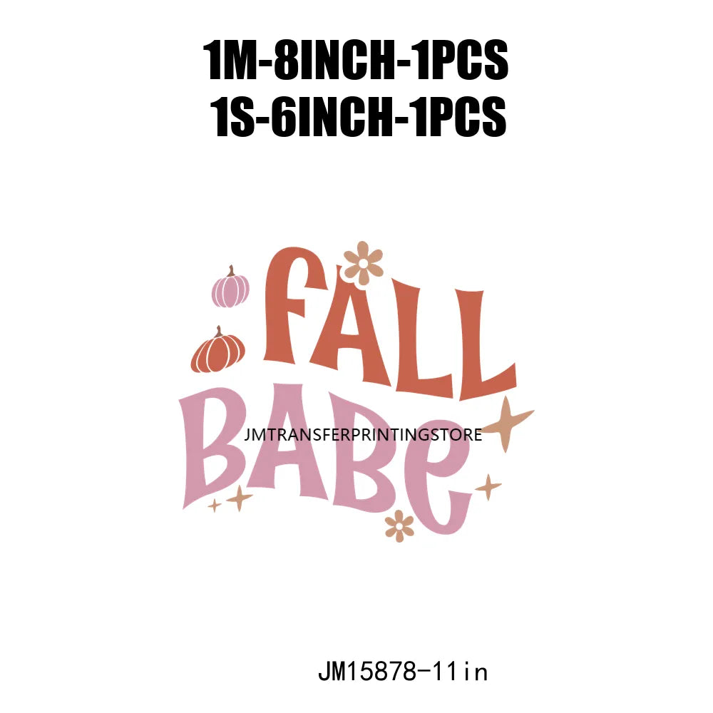 Hello Pumpkin Sweaters Bonfires DIY Logos Fall In The Air Autumn Vibes Iron On DTF Transfer Decals Ready To Press For T-Shirts