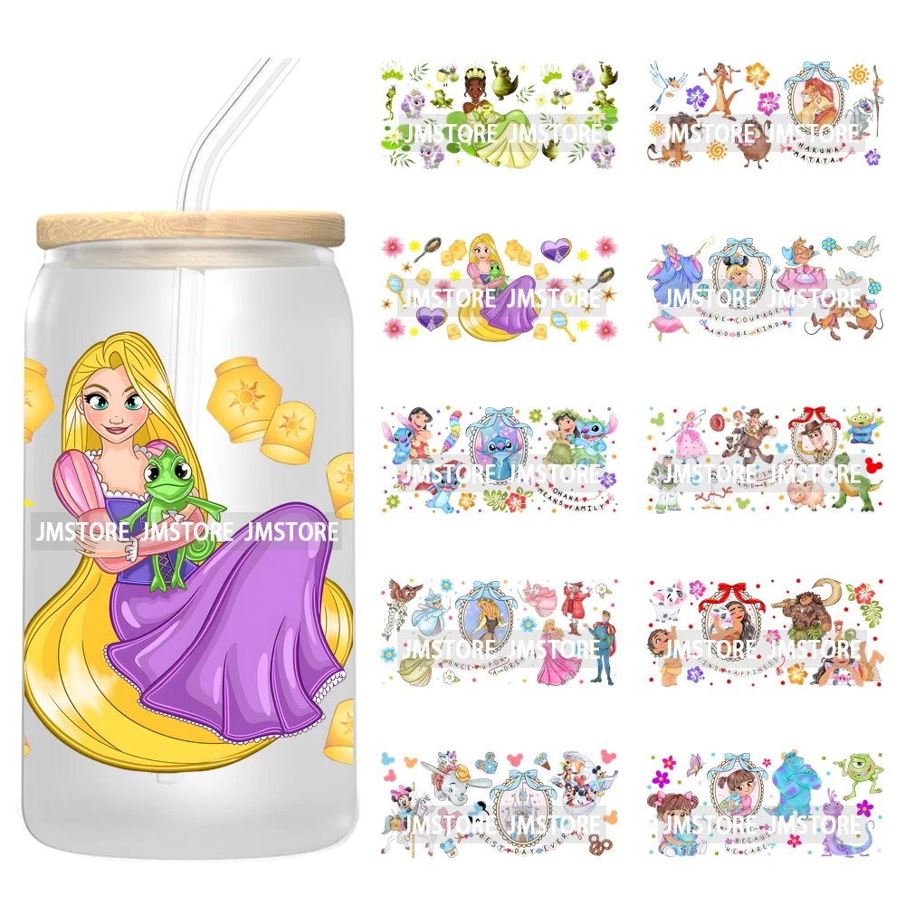 Princess Cartoon Magical Mirror Bow UV DTF Stickers Ready to Transfer Cup Wrap Custom Labels For Libbey Can Glass Tumblers Mugs