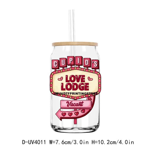 Love Is All You Need 16OZ UV DTF Cup Wrap Transfer Sticker Valentine's Day Custom Label DIY Waterproof Logo For Libbey Glass Can