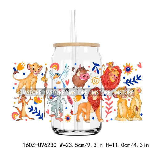 Cute Cartoon Characters UV DTF Sticker For 16OZ Libbey Glass Cup Can Wrap Transfer Stickers Custom Labels DIY Logo Magic World