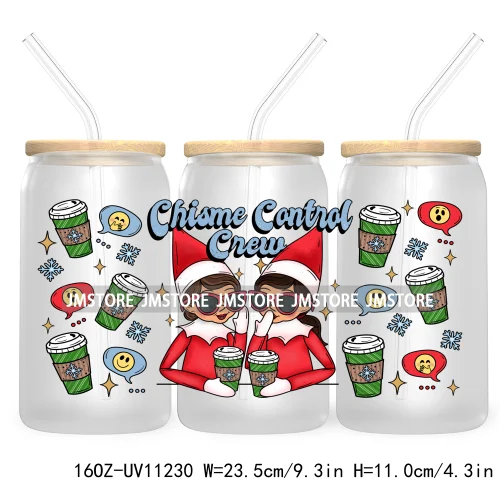 Mexican Gingerbread Christmas Pan Dulce UV DTF Cup Wrap For Libbey Glass Can Transfer Stickers Waterproof Labels Tis The Season