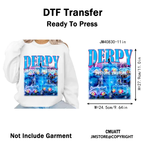 Kpop Culture Idol Movie Inspired Music Lover Cute Blue Anime Character Iron on DTF Transfers Stickers Ready to Press for Clothes