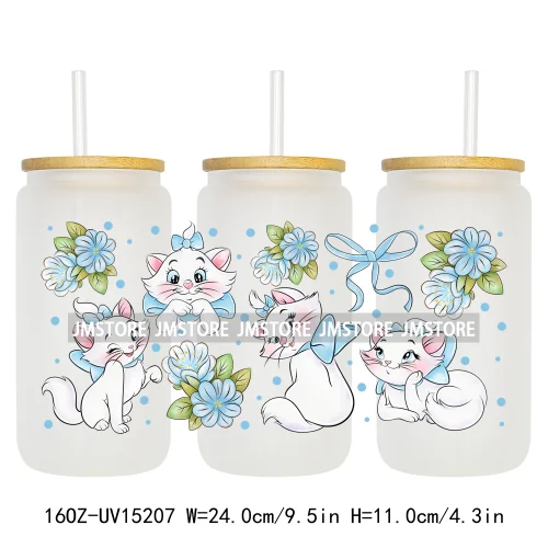 Cartoon Girl Coquette Bow UV DTF Stickers Ready to Transfer Cup Wrap Custom Labels DIY Craft For Libbey Can Glass Tumblers Mugs