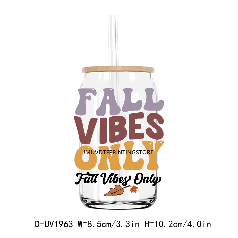 Hello Fall Babe Thanksgiving Mama Pumpkin UV DTF Transfers Stickers Decals For Libbey Cold Cups Mugs Tumbler Waterproof DIY Craf