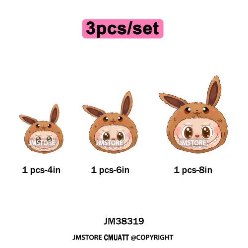 New Cartoon Costume Monster Dolls Lover DTF Printing Decals Iron on Washable Transfers Stickers Ready to Press for T-shirts