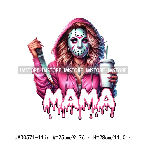 Halloween Spooky Horror Cartoon Mama Character Printing Iron On DTF Transfers Stickers Ready To Press For Sweatshirts