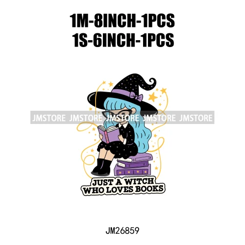 Custom Trick Or Read Ghost Witches Spooky Book Club Decals Bookish Girly Halloween DTF Iron On Transfers Stickers For T-shirts