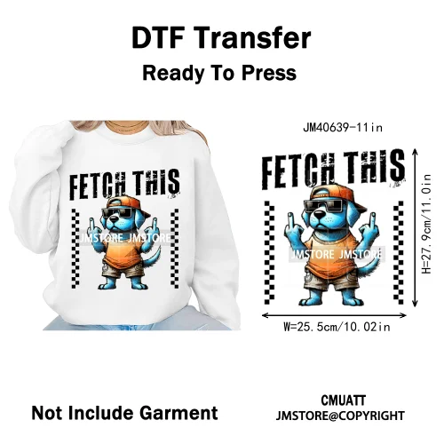 Funny Animal Snarky Inspire Quotes Dog Cat Sarcastic Saying Iron on DTF Washable Transfers Stickers Ready to Press for Clothes