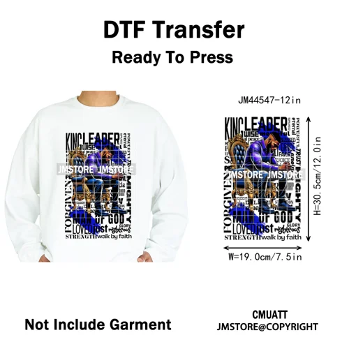 Bible Inspirational Quotes Black Prayer Men of God Religious Iron on Washable DTF Transfers Stickers Ready to Press for Textiles