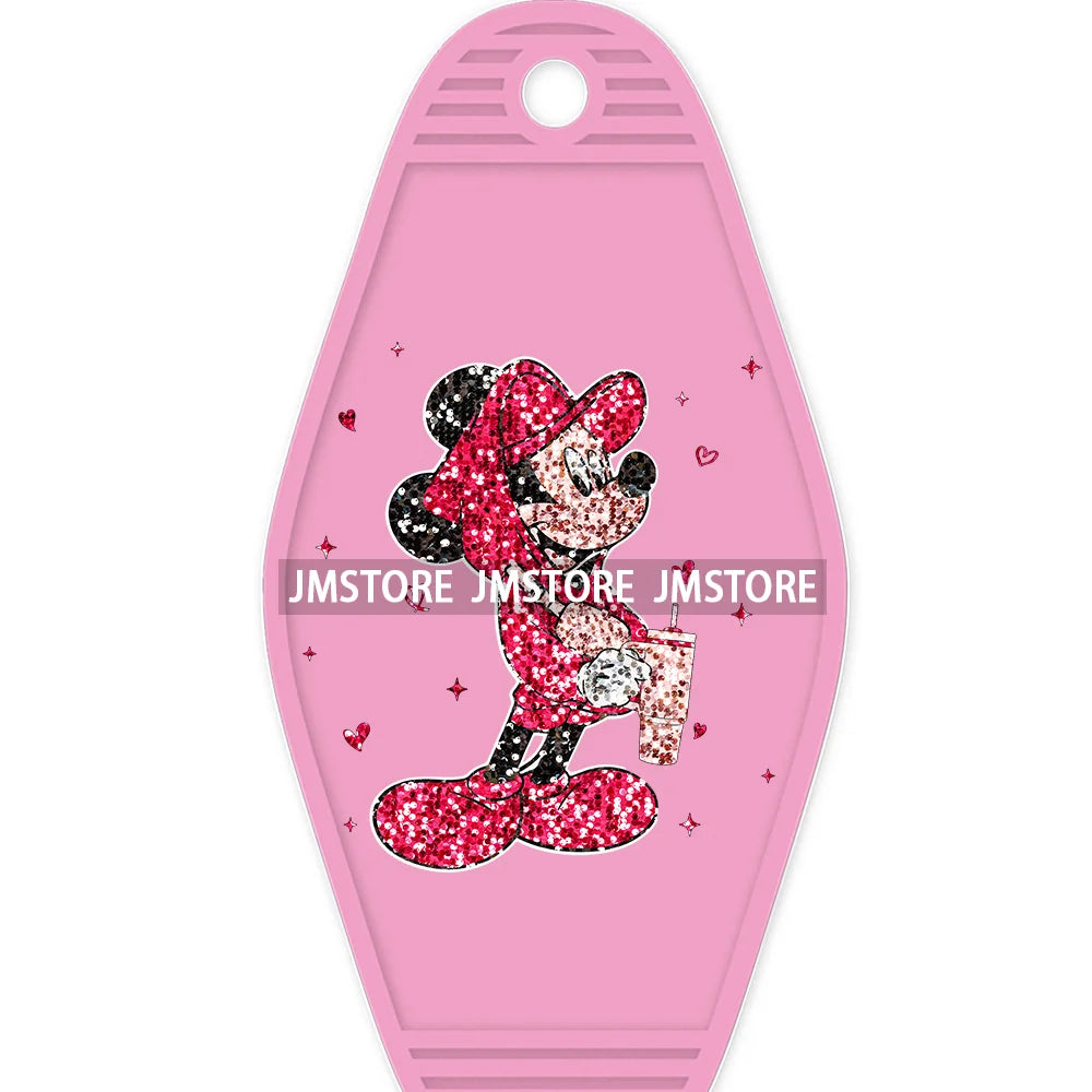 Faux Cartoon Couple Character Mouse And Friends High Quality WaterProof UV DTF Sticker For Motel Hotel Keychain Be My Valentine