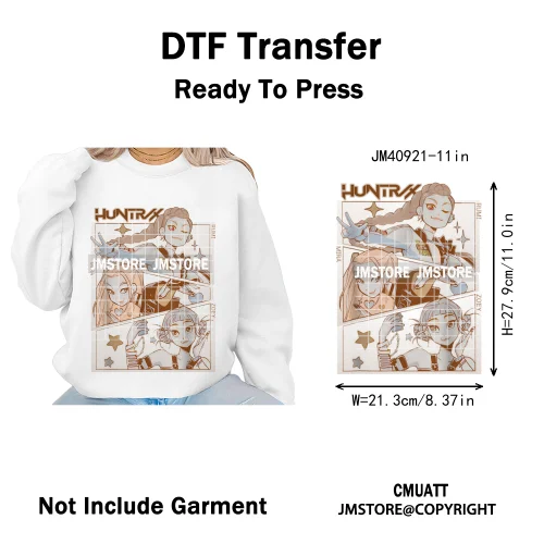 Music Kpop Group Lover Anime Fans Boys Girls Hunters Inspired Iron on DTF Washable Transfers Sticker Ready to Press for Clothing
