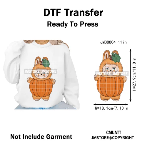Sorat Sweet Sorat Spooky Cartoon Monster Halloween Designs Iron on DTF Washable Transfers Stickers Ready to Press for Hoodies
