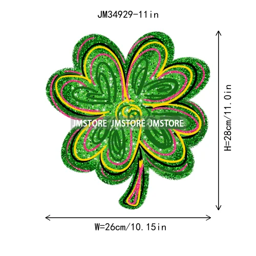 Feeling Lucky Vibes Coquette Shamrock Irish St Patrick's Day Iron On DTF Heat Transfers Stickers Ready To Press For T-shirts Bags