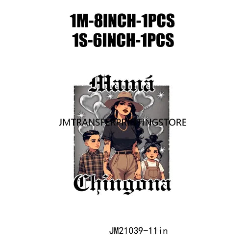 Mexican Chicana Mama Daughter Son Decals Proud Latina Mamacita Chingona Heat Transfer Stickers Ready To Press For T-shirts Bags