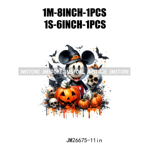 Wholesale Cartoon Character Pumpkin Halloween Scary Vibes Thermal Logo DTF Iron On Transfer Stickers Ready To Press For Clothing