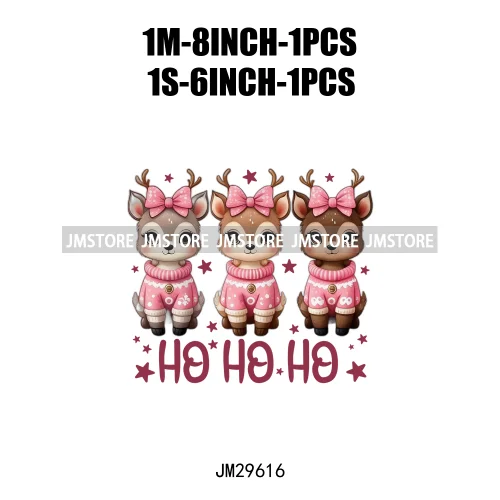 Merry And Bright Howdy Christmas Floral Santa Coquette Bow Tree Book Love Iron On DTF Heat Press Transfer Stickers For Clothes