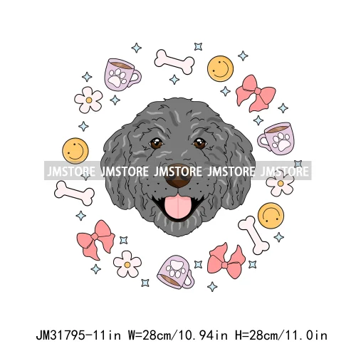 Funny Love Animal Puppy Pet Dogs Cocoa Flower Coquette Design Iron On DTF Transfers Stickers Ready To Press For Sweatshirts Bags