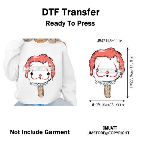 Sweet Christmas Popsicles Spooky Halloween Ice Cream Iron on DTF Washable Transfers Stickers Ready to Press for Clothing Bags