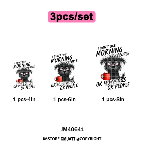 Funny Animal Snarky Inspire Quotes Dog Cat Sarcastic Saying Iron on DTF Washable Transfers Stickers Ready to Press for Clothes