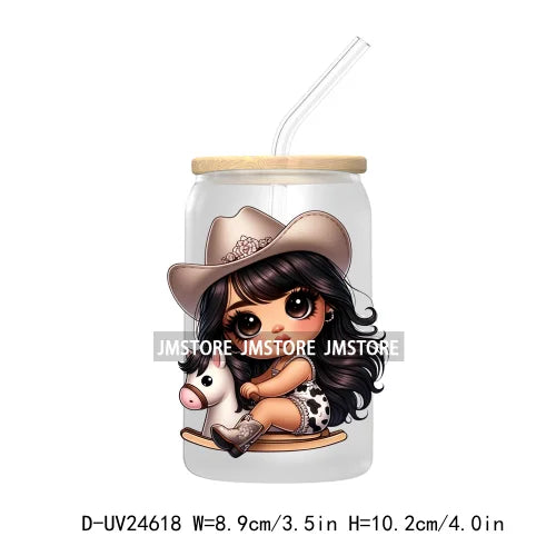 Cowgirl Mexican Baby UV DTF Transfer Stickers Decals For Libbey Glass Cold Cups Mugs Tumbler Custom Waterproof DIY Labels Rose