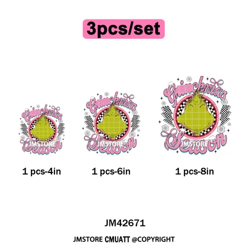 Magical Cartoon Girly Christmas Season Coquette Xmas Holiday Iron on DTF Washable Transfers Stickers Ready to Press for Textiles