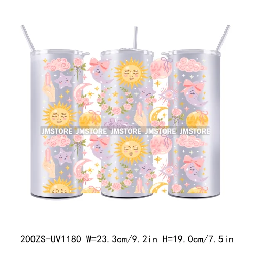 Floral Fruit Bookish Affirmation 20OZ Tumbler Wraps Ready To Ship UV DTF Transfer Stickers Waterproof Prints For Skinny Tumbler