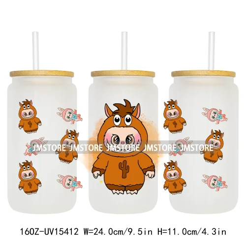Hot Sale Cute Cartoon Monsters UV DTF Wraps Transfer Sticker DIY Custom Prints High Quality For 16OZ Libbey Glass Can Tumbler