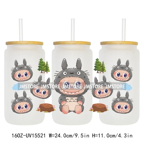 Coquette Bow Kids Cartoon Doll Characters UV DTF Cup Wraps Ready To Apply Waterproof Transfer Stickers For 16OZ Libbey Glass Can