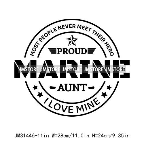 Happy Proud Marine Family Quotes I Raised Love Mine Military Pride Iron On DTF Transfers Stickers Ready To Press For Hoodies