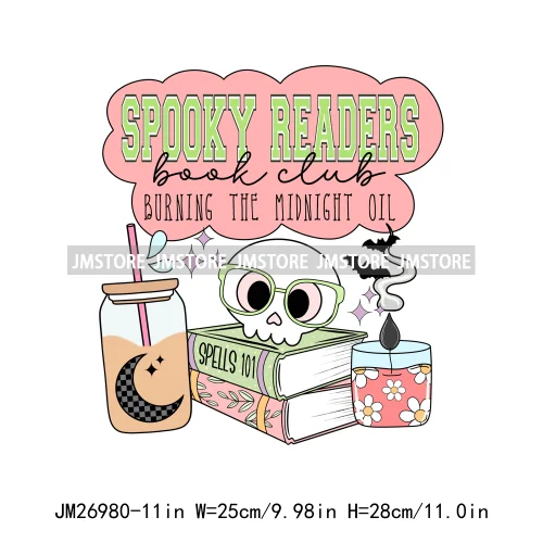 Custom Positive Quotes Spooky Reading Bookish Frog Inspirational Books Coffer Lover DTF Iron On Transfers Stickers For Clothing