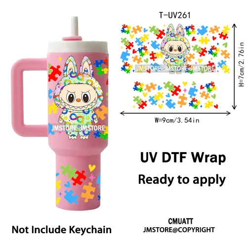 Lovely Cartoon Monsters Princess UV DTF Custom Print Ready To Apply Transfer Stickers Waterproof Wraps For Mini Tumbler Keychain