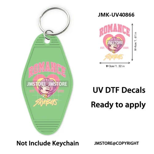Kpop Hunters Movie Boy Band Girl Dinner UV DTF Motel Keychain Wraps Ready To Apply Waterproof High Quality Hotel Keychain Decals