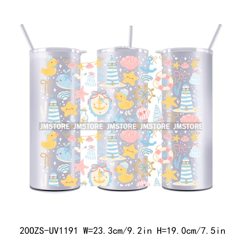Floral Fruit Bookish Affirmation 20OZ Tumbler Wraps Ready To Ship UV DTF Transfer Stickers Waterproof Prints For Skinny Tumbler