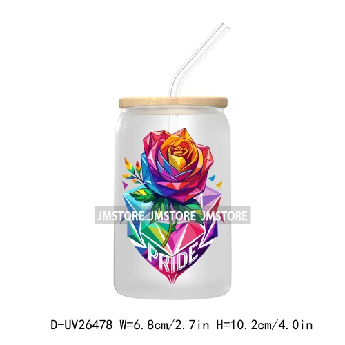 LGBT Quotes UV DTF Transfer Stickers Decals For Libbey Cold Cups Mugs Tumbler Waterproof DIY Custom Logo Labels Rainbow Pride