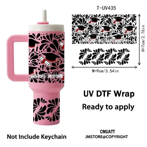 Concha Mexican Culture Cartoon Cow UV DTF Mini Tumbler Keychain Wraps Ready To Apply Transfer Stickers Prints Waterproof Decals