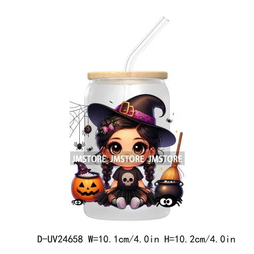 Halloween Latina Princess UV DTF Transfer Stickers Decals For Libbey Cold Cups Mugs Tumbler Custom Waterproof DIY Labels Pumpkin