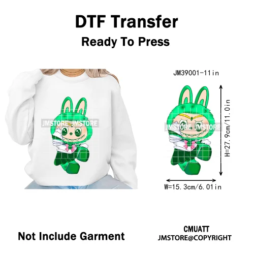 Colorful Monster Keychain Doll Character Designs Iron on DTF Washable Heat Transfers Stickers Ready to Press for T-shrits Bags