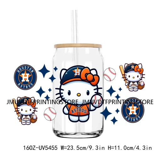 Cartoon Mouse Couple Playing Baseball UV DTF Sticker For 16OZ Libbey Glass Cup Can Wrap Transfer Stickers Custom Labels DIY Logo