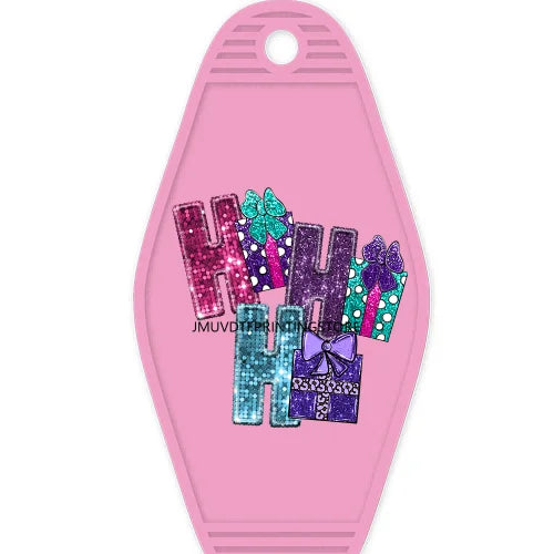 Faux Sparkling Glitter Feeling Frosty High Quality WaterProof UV DTF Sticker For Motel Hotel Keychain Peppermint Season