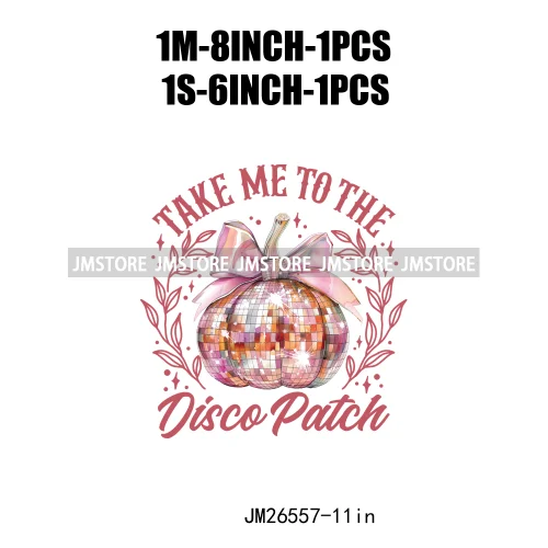 Fall Floral Coquette Bow Religious Jesus Autumn Girly Take Me To Pumpkin Patch DTF Iron On Transfers Stickers For T-shirt Bags