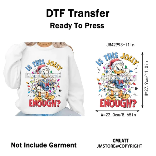 Funny Cartoon Mouse Friends Merry Christmas Movie Character Xmas Season Iron on DTF Transfer Stickers Ready to Press for Hoodies