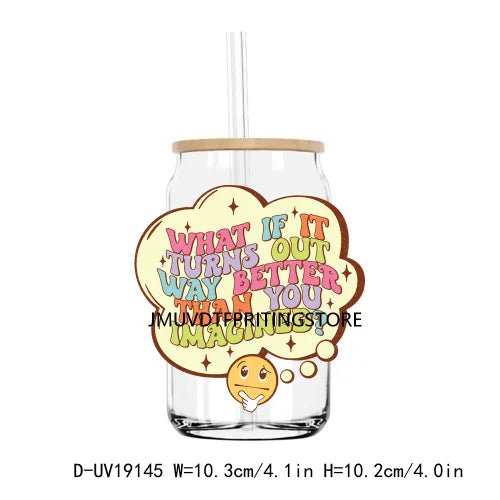 Positive Affirmations Good Vibes UV DTF Transfers Sticker Decals For Libbey Cold Cups Mugs Tumbler Waterproof DIY Craft Kindness