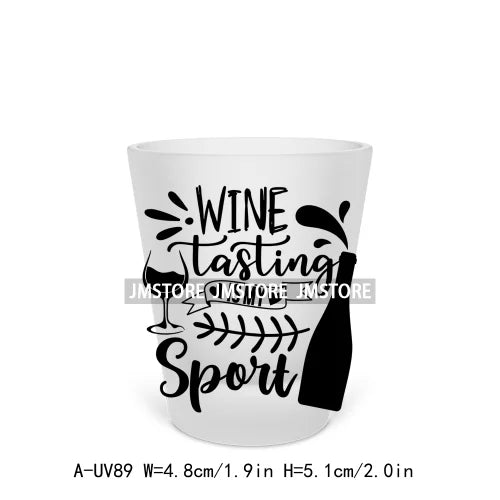 Mama Needs Wine Beer Mugs Alcohol Short Glass Cups Decals UV DTF Stickers Waterproof DIY Craft Wine Quotes Transfers Printing